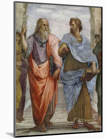 Aristotle and Plato: Detail of School of Athens, 1510-11 (Fresco) (Detail of 472)-Raphael-Mounted Premium Giclee Print