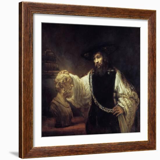 Aristotle before the Bust of Homer, 1653-Rembrandt van Rijn-Framed Giclee Print