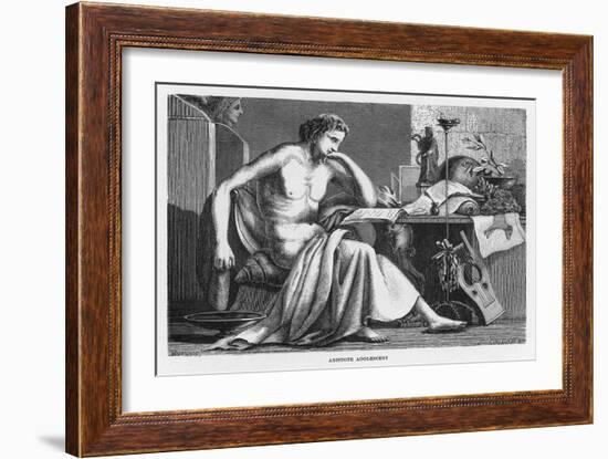 Aristotle Greek Philosopher as a Young Man Reading at His Desk-C. Laplante-Framed Art Print