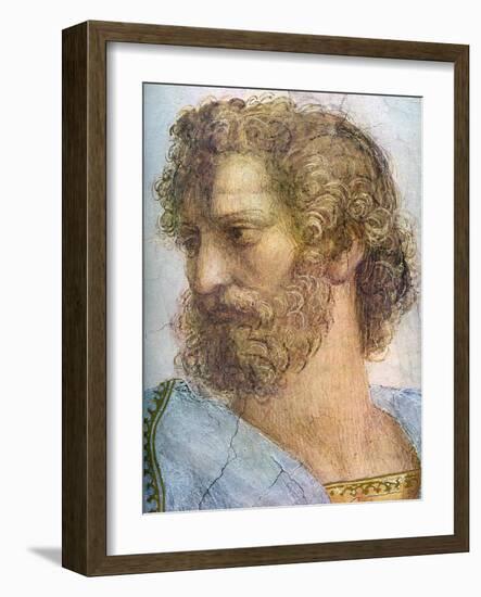 Aristotle. Stanza Della Segnatura. the School of Athens (Detail), 1509-1511-Raphael-Framed Giclee Print