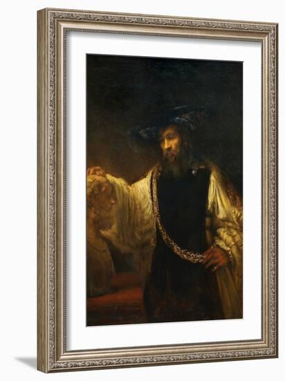 Aristotle with a Bust of Homer-Rembrandt van Rijn-Framed Art Print