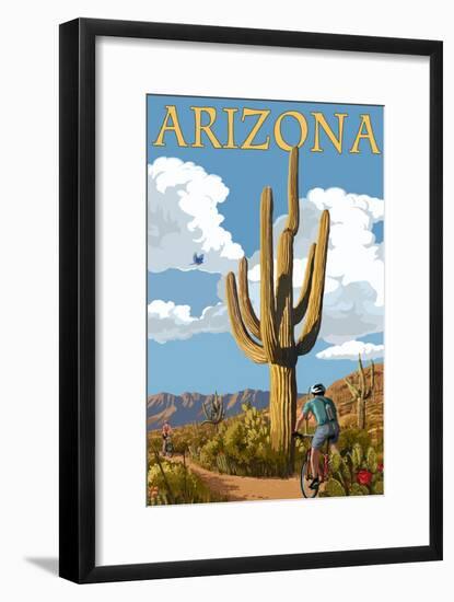 Arizona - Bicycling Scene-Lantern Press-Framed Art Print