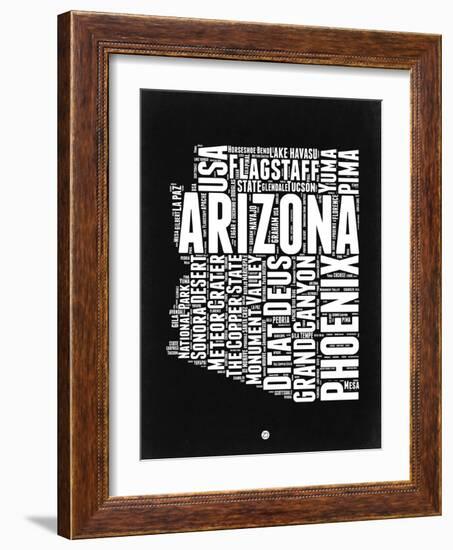 Arizona Black and White Map-NaxArt-Framed Art Print