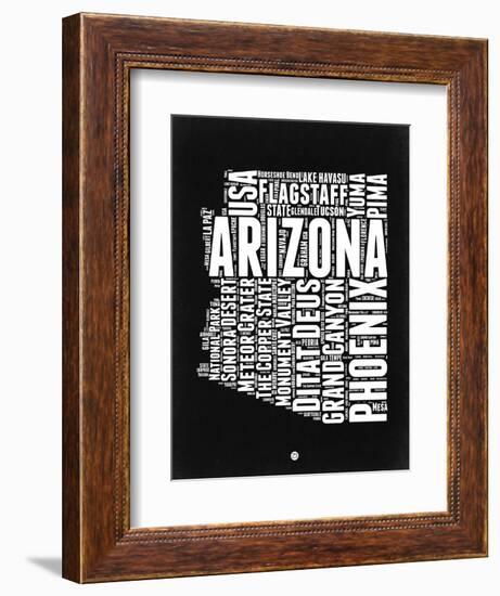 Arizona Black and White Map-NaxArt-Framed Art Print