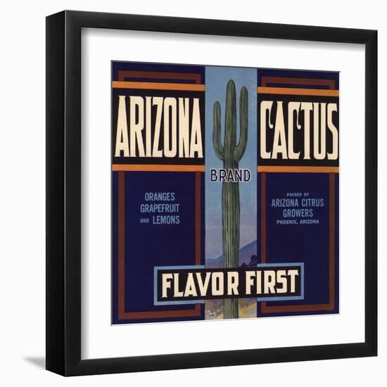 Arizona Cactus Brand - Phoenix, Arizona - Citrus Crate Label-Lantern Press-Framed Art Print