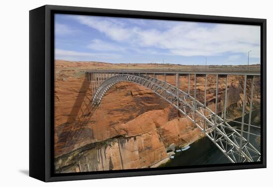 Arizona, Coconino Co, Glen Canyon Dam Bridge across the Colorado River-Kevin Oke-Framed Premier Image Canvas