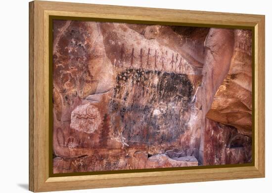 Arizona, Coconino National Forest, Palatki Heritage Site, Pictographs at Roasting Pit site-Jamie & Judy Wild-Framed Premier Image Canvas