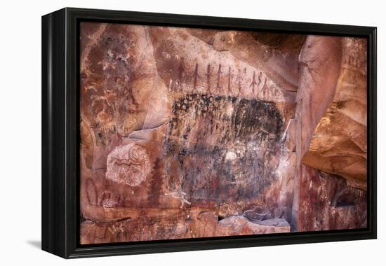 Arizona, Coconino National Forest, Palatki Heritage Site, Pictographs at Roasting Pit site-Jamie & Judy Wild-Framed Premier Image Canvas
