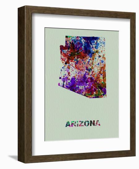 Arizona Color Splatter Map-NaxArt-Framed Art Print