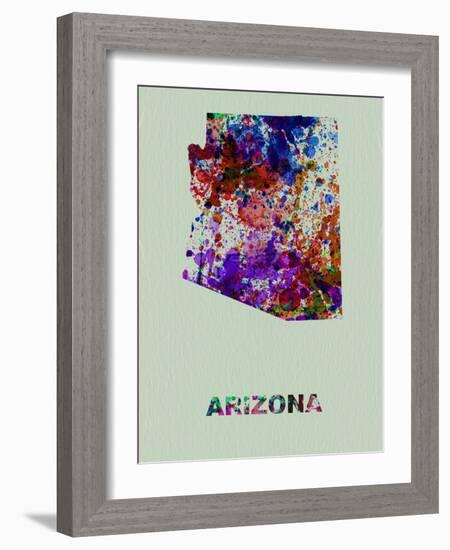 Arizona Color Splatter Map-NaxArt-Framed Art Print