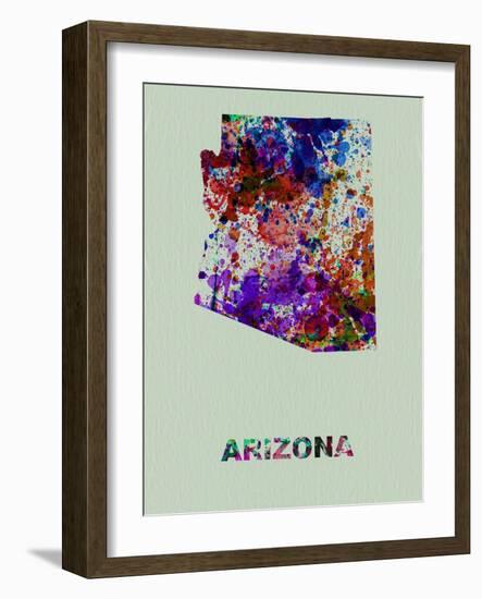 Arizona Color Splatter Map-NaxArt-Framed Art Print