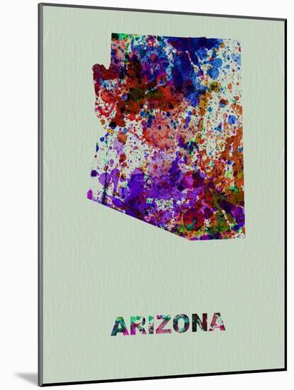 Arizona Color Splatter Map-NaxArt-Mounted Art Print