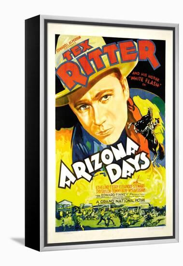 Arizona Days, Tex Ritter, 1937-null-Framed Stretched Canvas