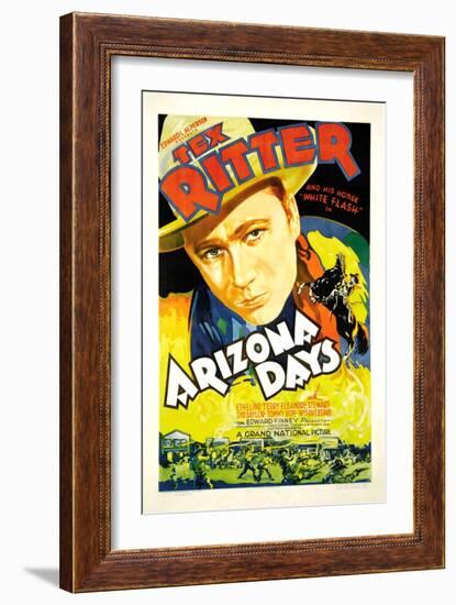 Arizona Days, Tex Ritter, 1937-null-Framed Art Print