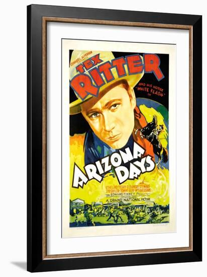 Arizona Days, Tex Ritter, 1937-null-Framed Art Print