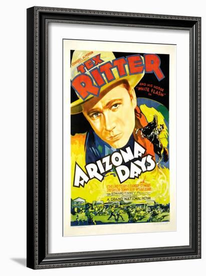 Arizona Days, Tex Ritter, 1937-null-Framed Art Print