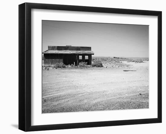 Arizona Deserted Building Architecture Landscape, Two Guns Ghost Town in Black and White-Kevin Lange-Framed Photographic Print