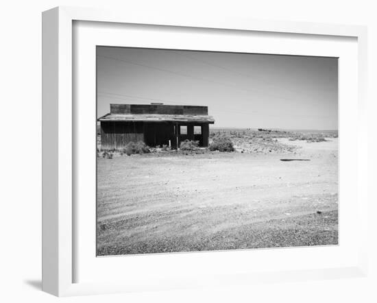 Arizona Deserted Building Architecture Landscape, Two Guns Ghost Town in Black and White-Kevin Lange-Framed Photographic Print