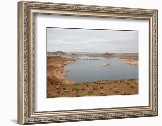 Arizona, Glen Canyon Nra with the Lake Powell Resort and Marina-Kevin Oke-Framed Photographic Print