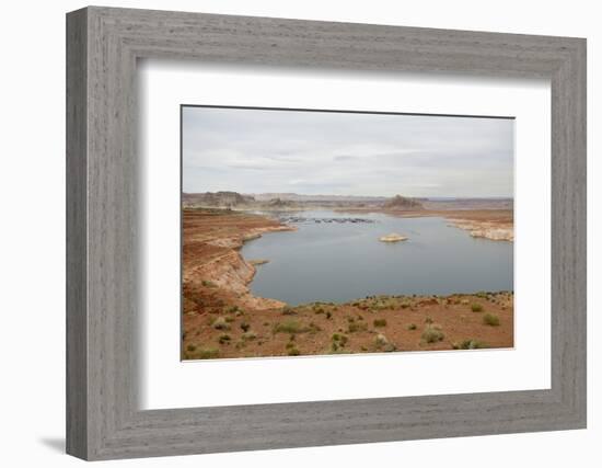 Arizona, Glen Canyon Nra with the Lake Powell Resort and Marina-Kevin Oke-Framed Photographic Print
