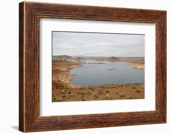 Arizona, Glen Canyon Nra with the Lake Powell Resort and Marina-Kevin Oke-Framed Photographic Print
