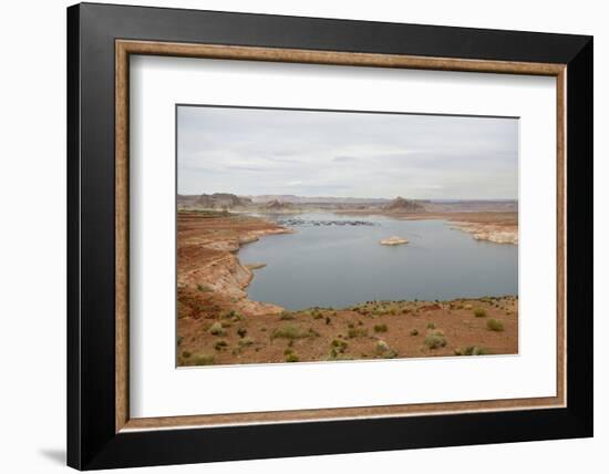 Arizona, Glen Canyon Nra with the Lake Powell Resort and Marina-Kevin Oke-Framed Photographic Print