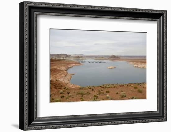 Arizona, Glen Canyon Nra with the Lake Powell Resort and Marina-Kevin Oke-Framed Photographic Print