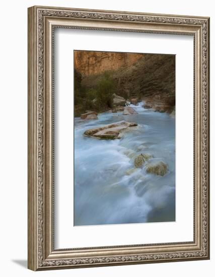 Arizona, Grand Canyon NP. Havasu Creek's Blue Water Through Canyon-Don Grall-Framed Photographic Print