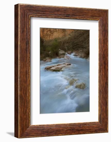 Arizona, Grand Canyon NP. Havasu Creek's Blue Water Through Canyon-Don Grall-Framed Photographic Print