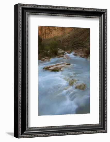 Arizona, Grand Canyon NP. Havasu Creek's Blue Water Through Canyon-Don Grall-Framed Photographic Print