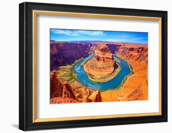 Arizona Horseshoe Bend Meander of Colorado River in Glen Canyon-holbox-Framed Photographic Print