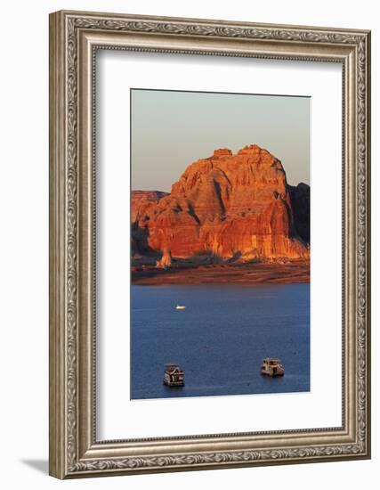 Arizona, Houseboats on Lake Powell at Wahweap-David Wall-Framed Photographic Print