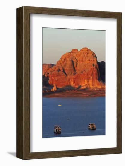 Arizona, Houseboats on Lake Powell at Wahweap-David Wall-Framed Photographic Print