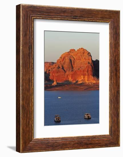 Arizona, Houseboats on Lake Powell at Wahweap-David Wall-Framed Photographic Print