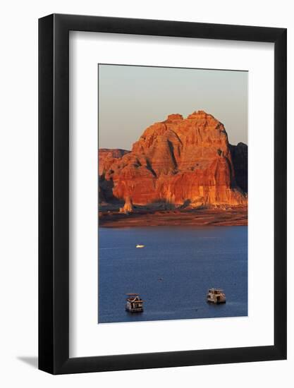 Arizona, Houseboats on Lake Powell at Wahweap-David Wall-Framed Photographic Print
