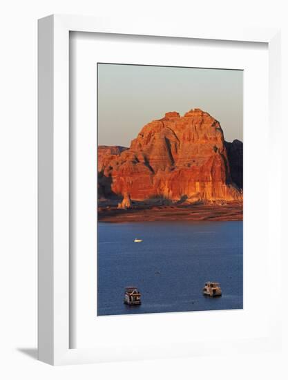 Arizona, Houseboats on Lake Powell at Wahweap-David Wall-Framed Photographic Print