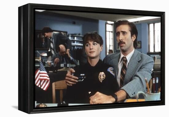 Arizona Junior RAISING ARIZONA by Joel Coen and Ethan Coen with Holly Hunter and Nicolas Cage, 1987-null-Framed Stretched Canvas