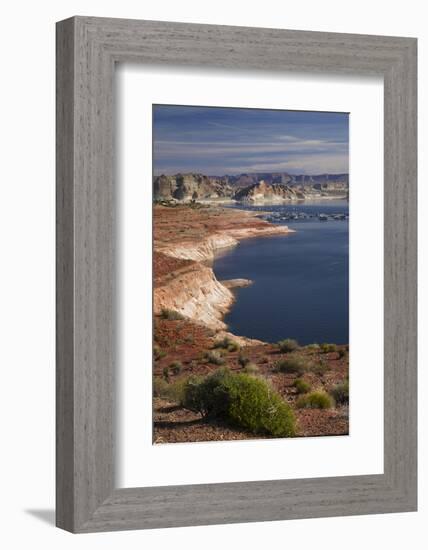 Arizona, Lake Powell at Wahweap, Far Shoreline Is in Utah-David Wall-Framed Photographic Print