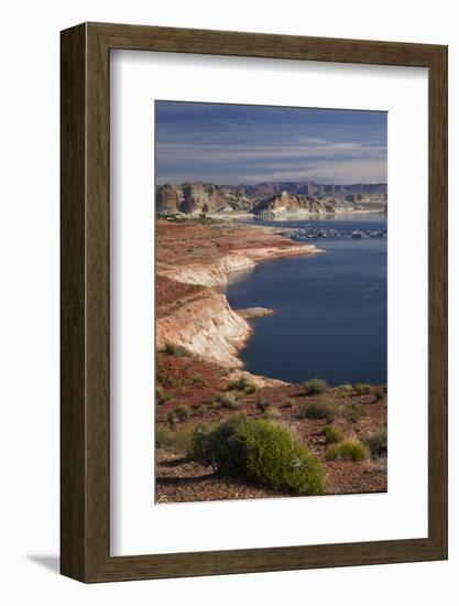 Arizona, Lake Powell at Wahweap, Far Shoreline Is in Utah-David Wall-Framed Photographic Print