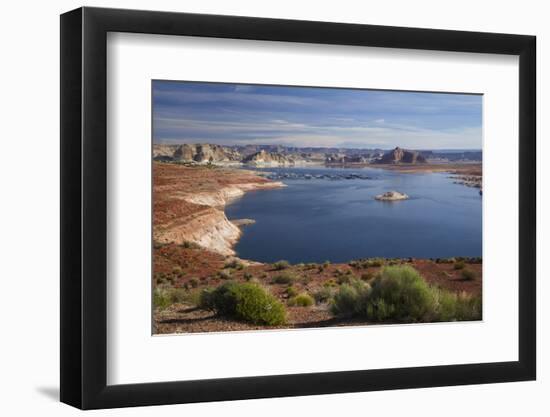 Arizona, Lake Powell at Wahweap, Far Shoreline Is in Utah-David Wall-Framed Photographic Print