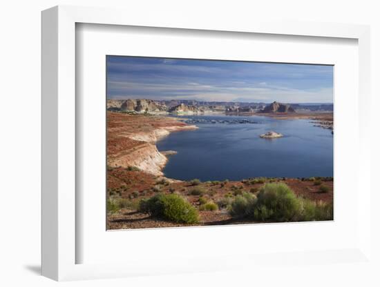 Arizona, Lake Powell at Wahweap, Far Shoreline Is in Utah-David Wall-Framed Photographic Print