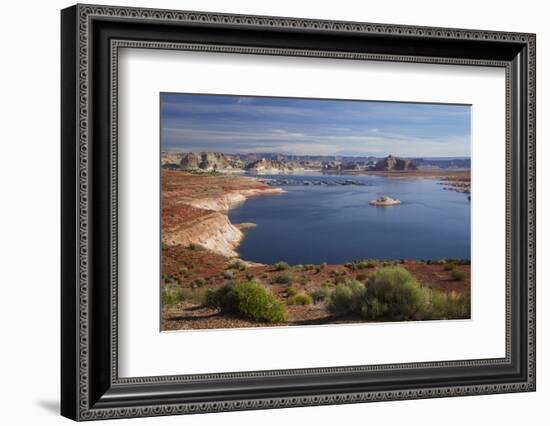 Arizona, Lake Powell at Wahweap, Far Shoreline Is in Utah-David Wall-Framed Photographic Print