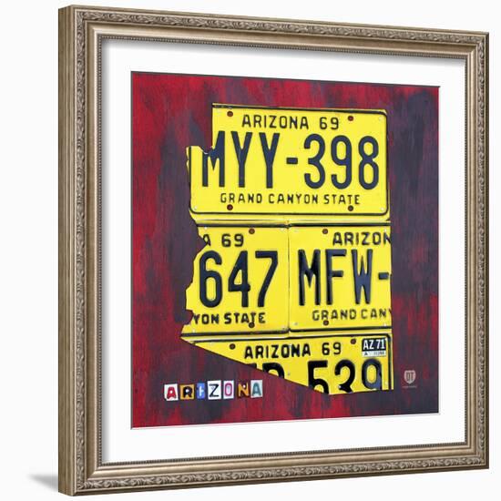 Arizona License Plate-Design Turnpike-Framed Giclee Print