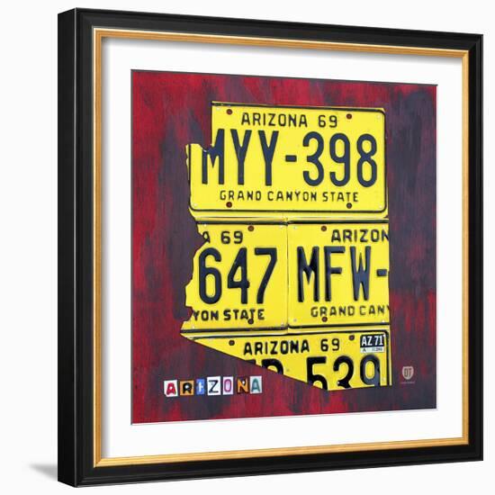 Arizona License Plate-Design Turnpike-Framed Giclee Print