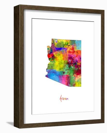 Arizona Map-Michael Tompsett-Framed Art Print