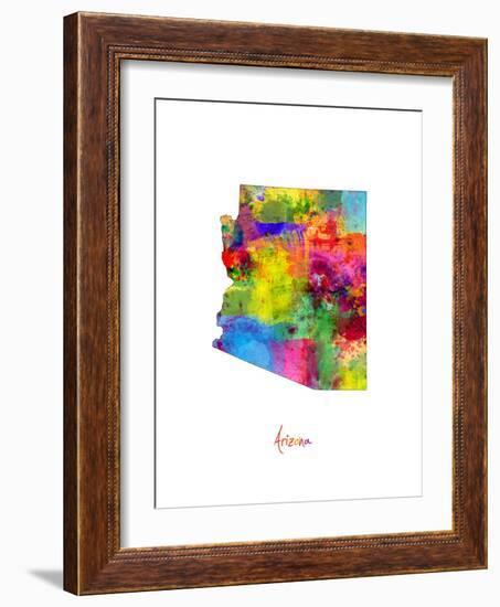 Arizona Map-Michael Tompsett-Framed Art Print