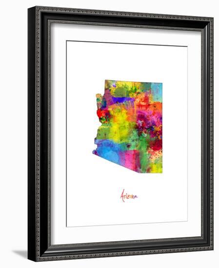 Arizona Map-Michael Tompsett-Framed Art Print