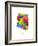 Arizona Map-Michael Tompsett-Framed Art Print