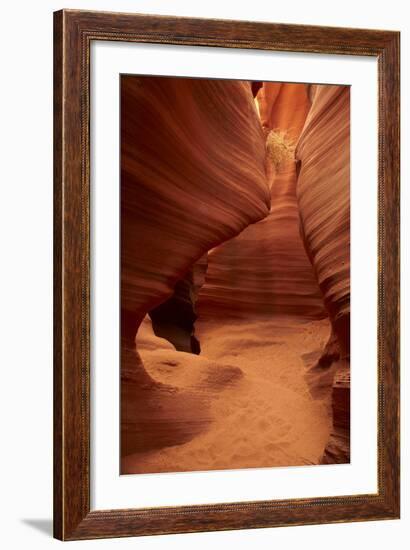 Arizona, Navajo Nation, Eroded Sandstone Formations and Tumbleweed-David Wall-Framed Photographic Print