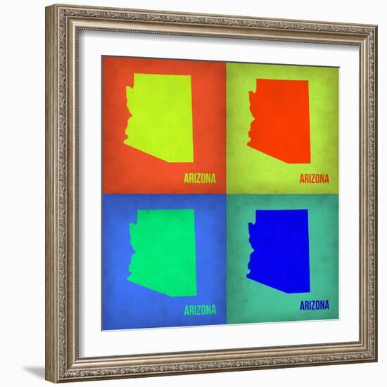Arizona Pop Art Map 1-NaxArt-Framed Art Print